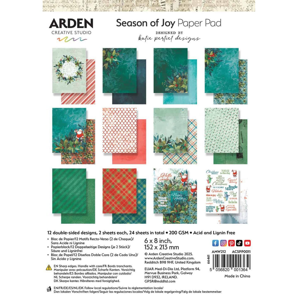 Arden Creative Studio Paper Pad 6x8" -  Season of Joy