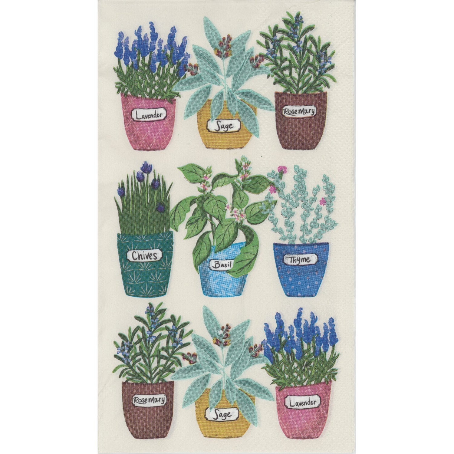 Molly-Rex Napkin/Serviette - Potted Herbs