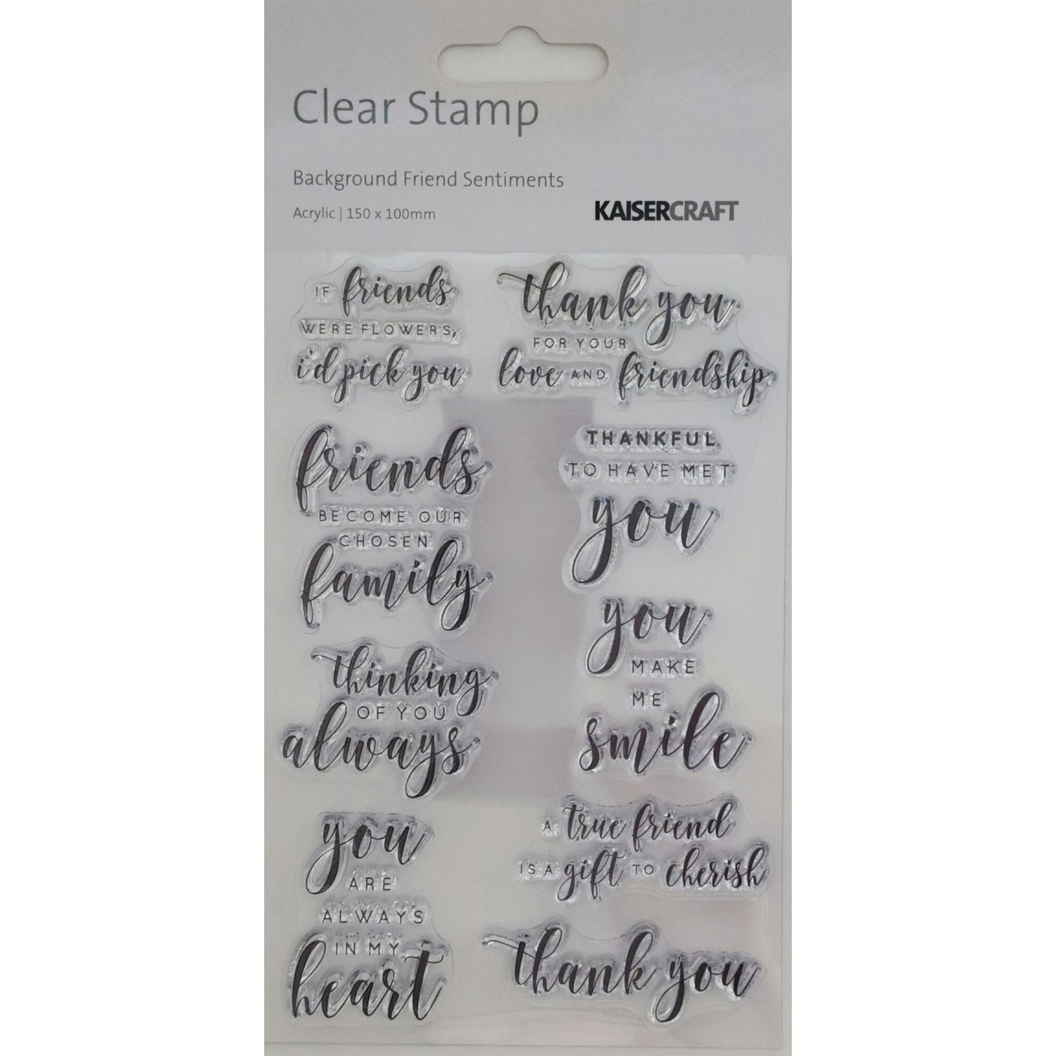Kaisercraft Acrylic Stamp - Background Friend Sentiments