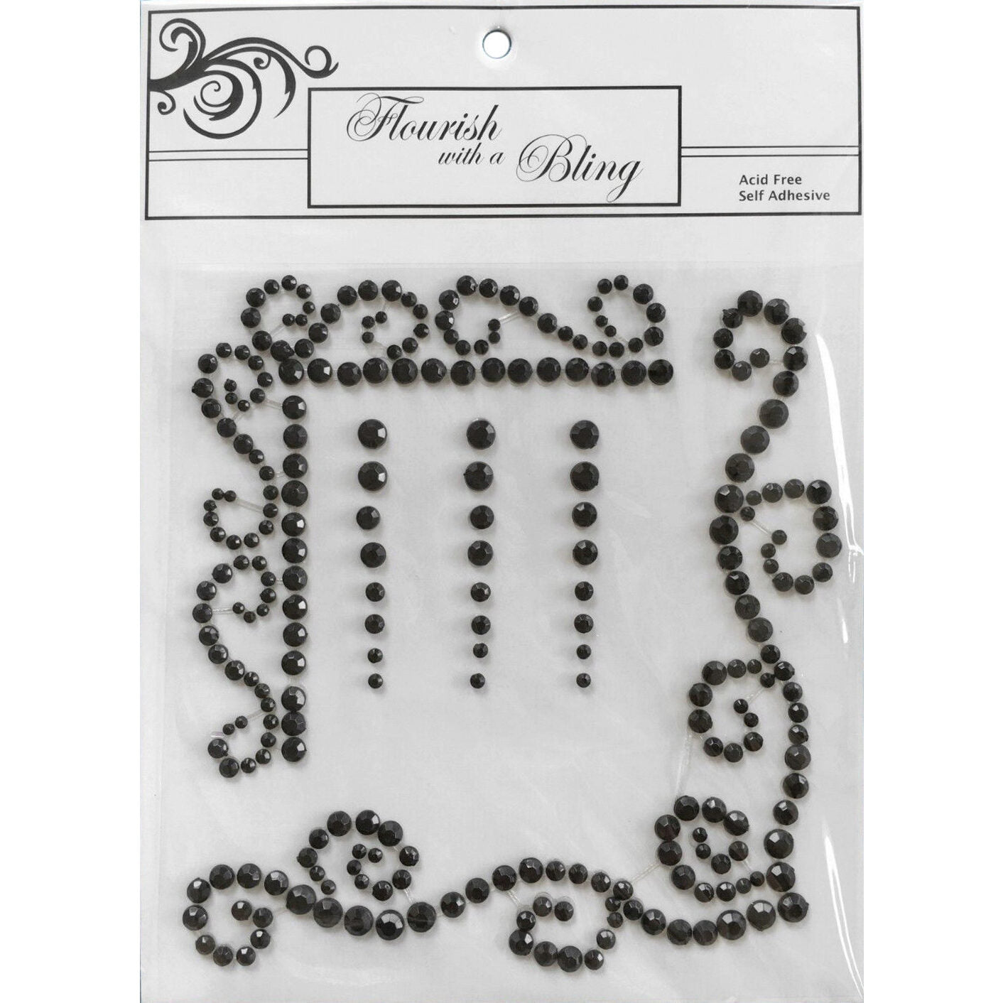 FWAB Kate's Corner Rhinestone Flourish - Black