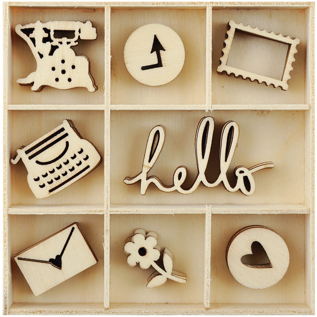 Kaisercraft Wooden Flourish Pack - Hello
