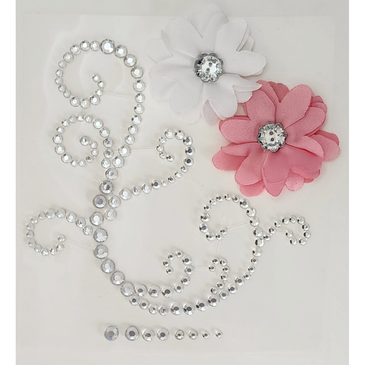 FWAB Rhinestone Flourish with Pink & White Flowers