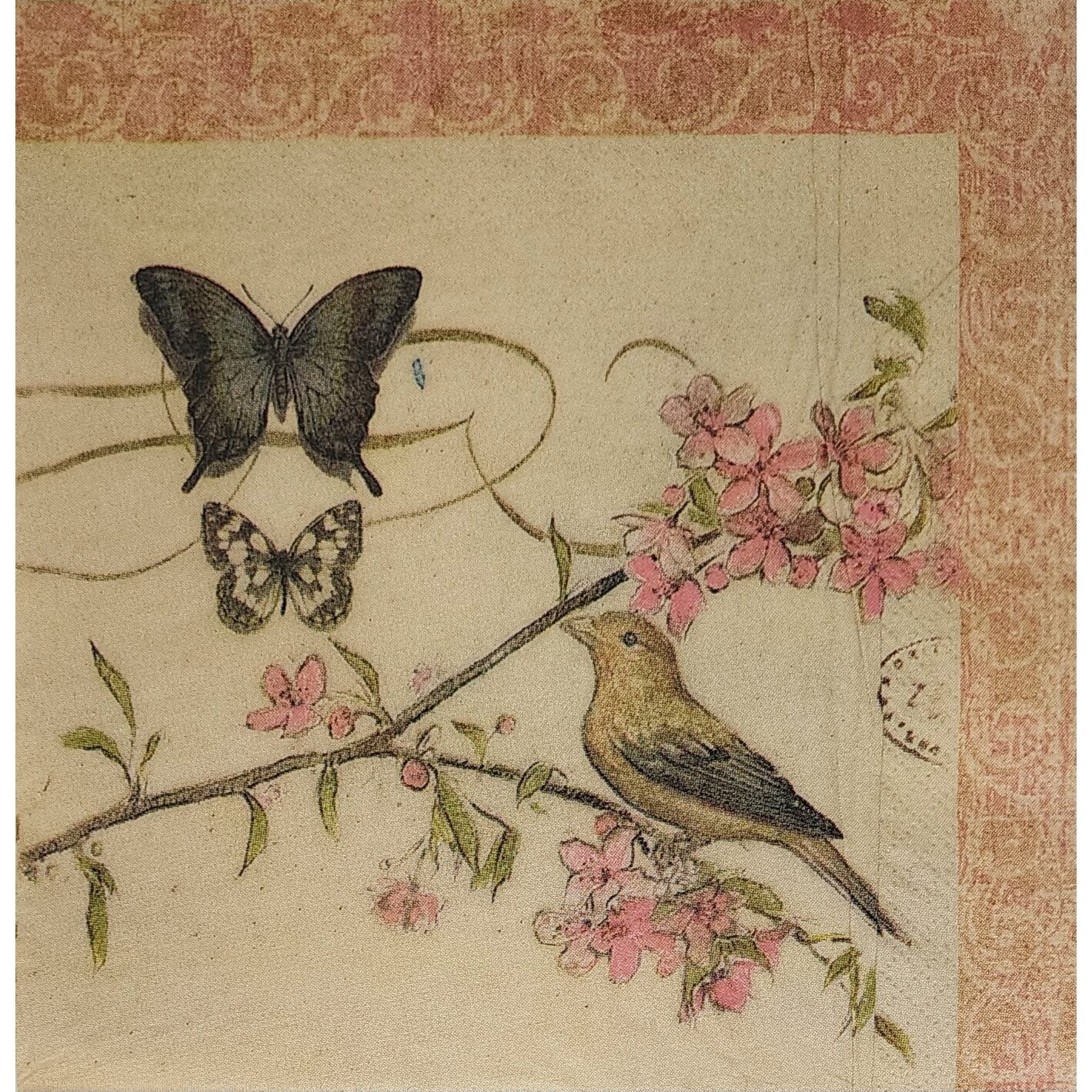 Unbranded Napkin/Serviette - Birds & Butterflies