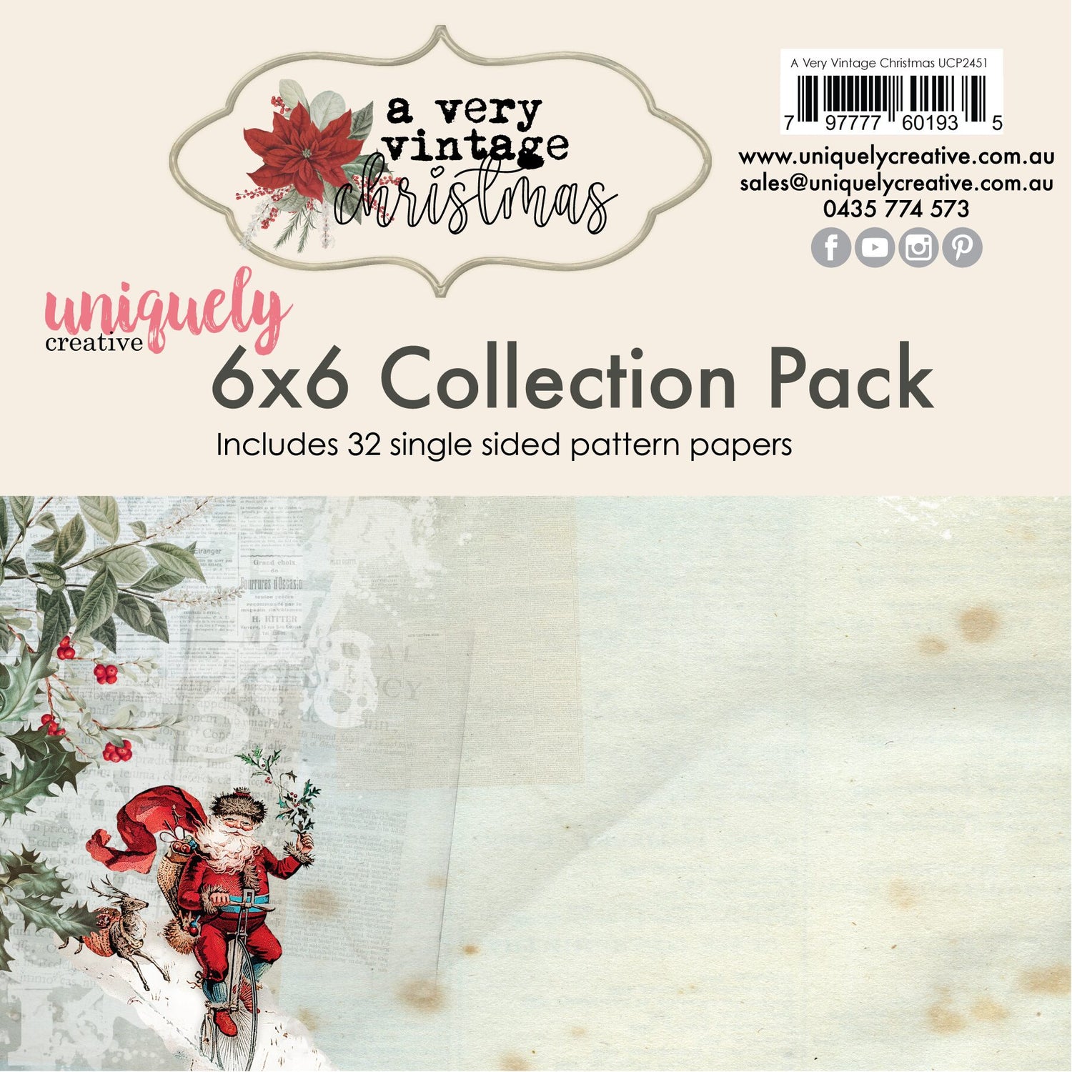 Uniquely Creative A Very Vintage Christmas - 6x6" Collection Pack (32 papers)