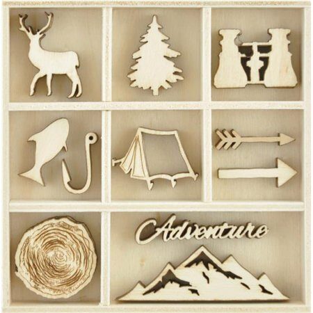 Kaisercraft Wooden Flourish Pack - Adventure