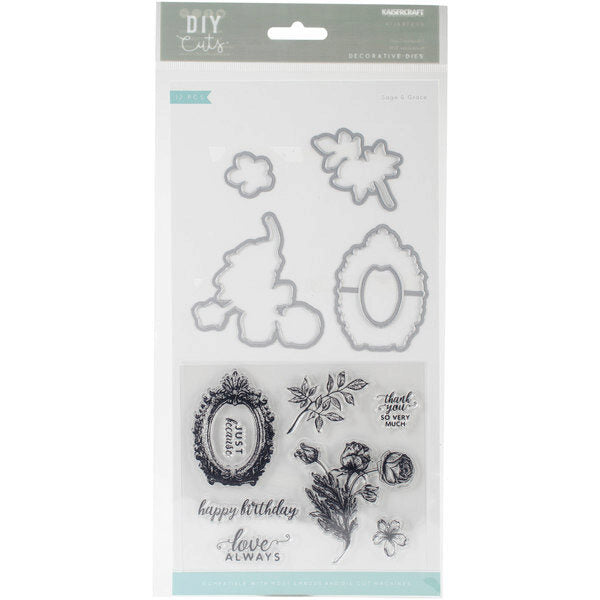 Kaisercraft Decorative Die & Stamp Set - Sage & Grace