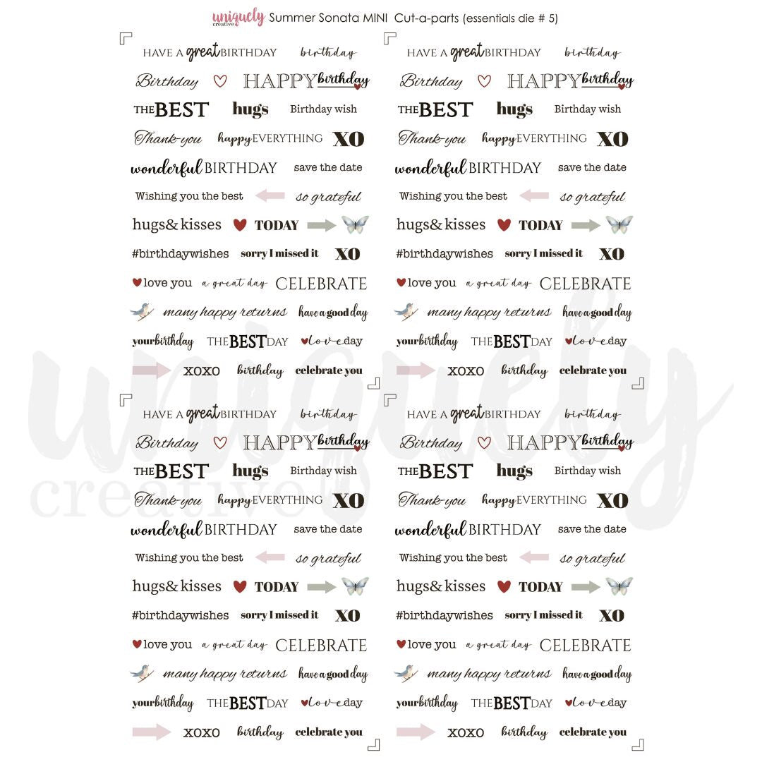 Uniquely Creative Mini Cut-a-Part Sheet - Summer Sonata