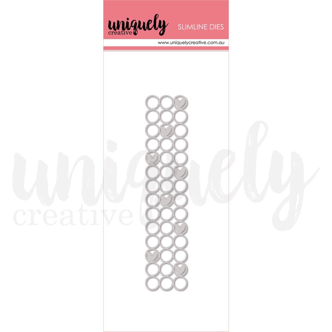 Uniquely Creative Slimline Die - Circle Heart Texture