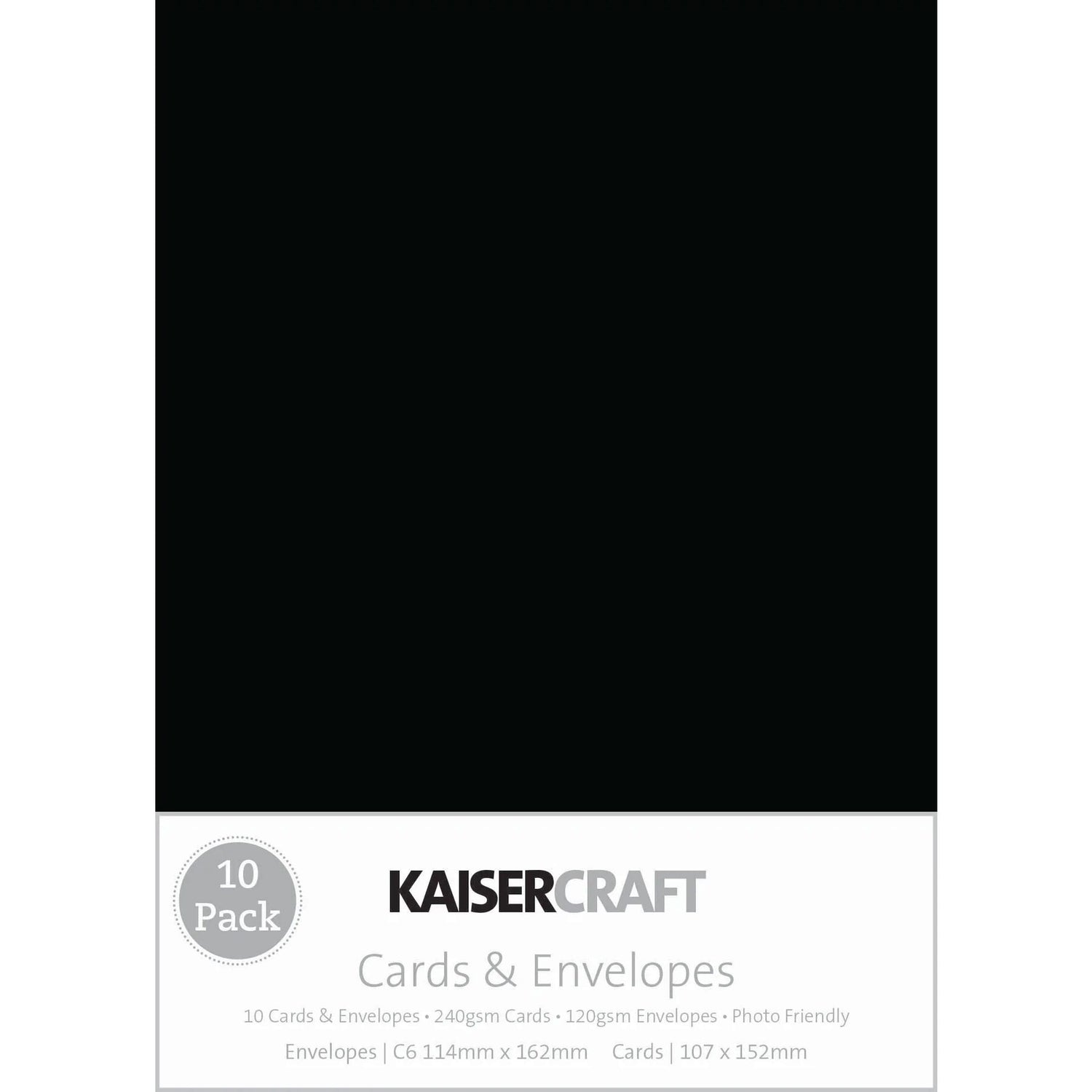 Kaisercraft Rectangle Cards & Envelopes - Black