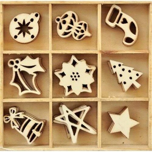 Kaisercraft Wooden Flourish Pack - Festive