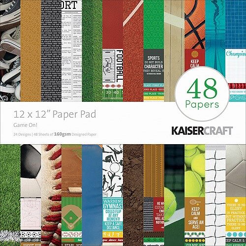 Kaisercraft 12x12" Paper Pad - Game On! (48 papers)