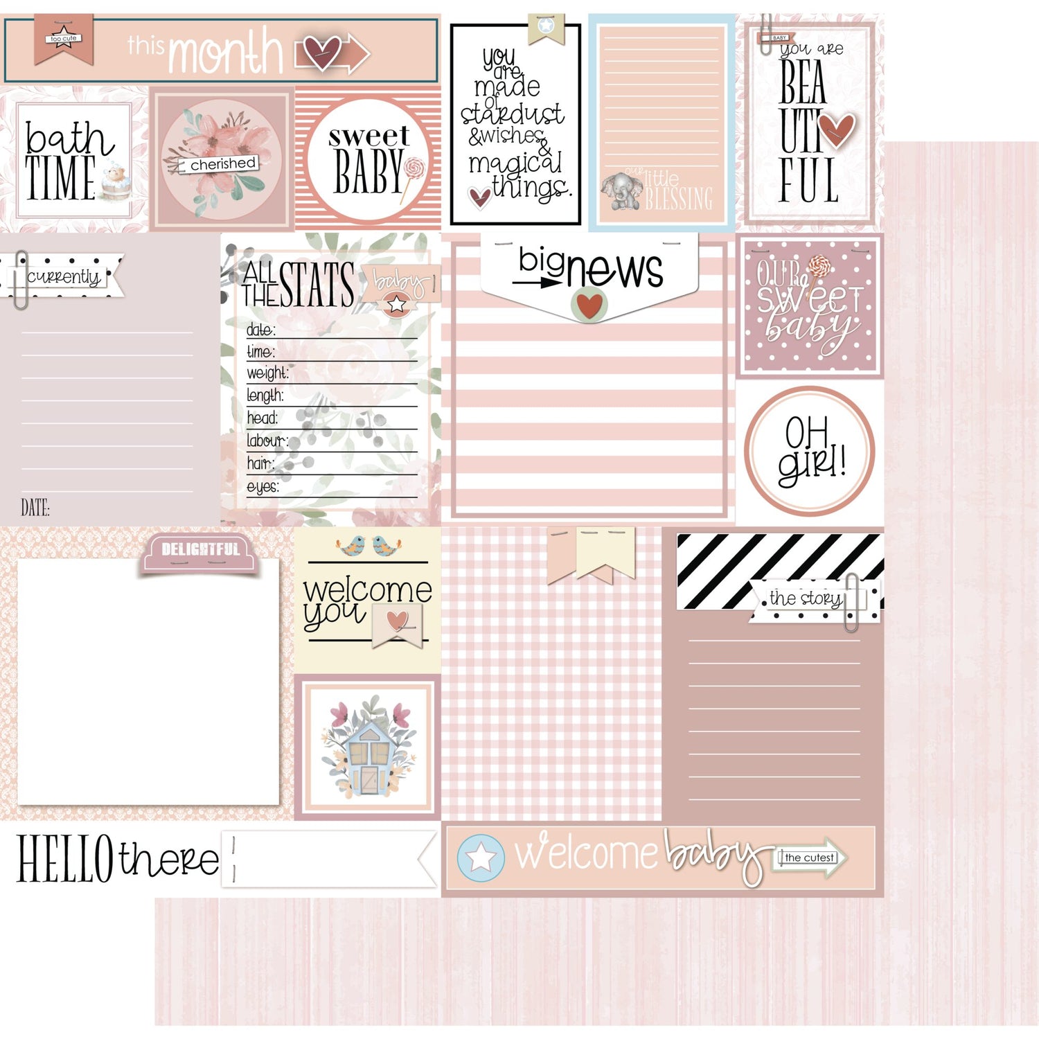 Uniquely Creative Hey Baby Girl - Rock-a-Bye Baby Paper