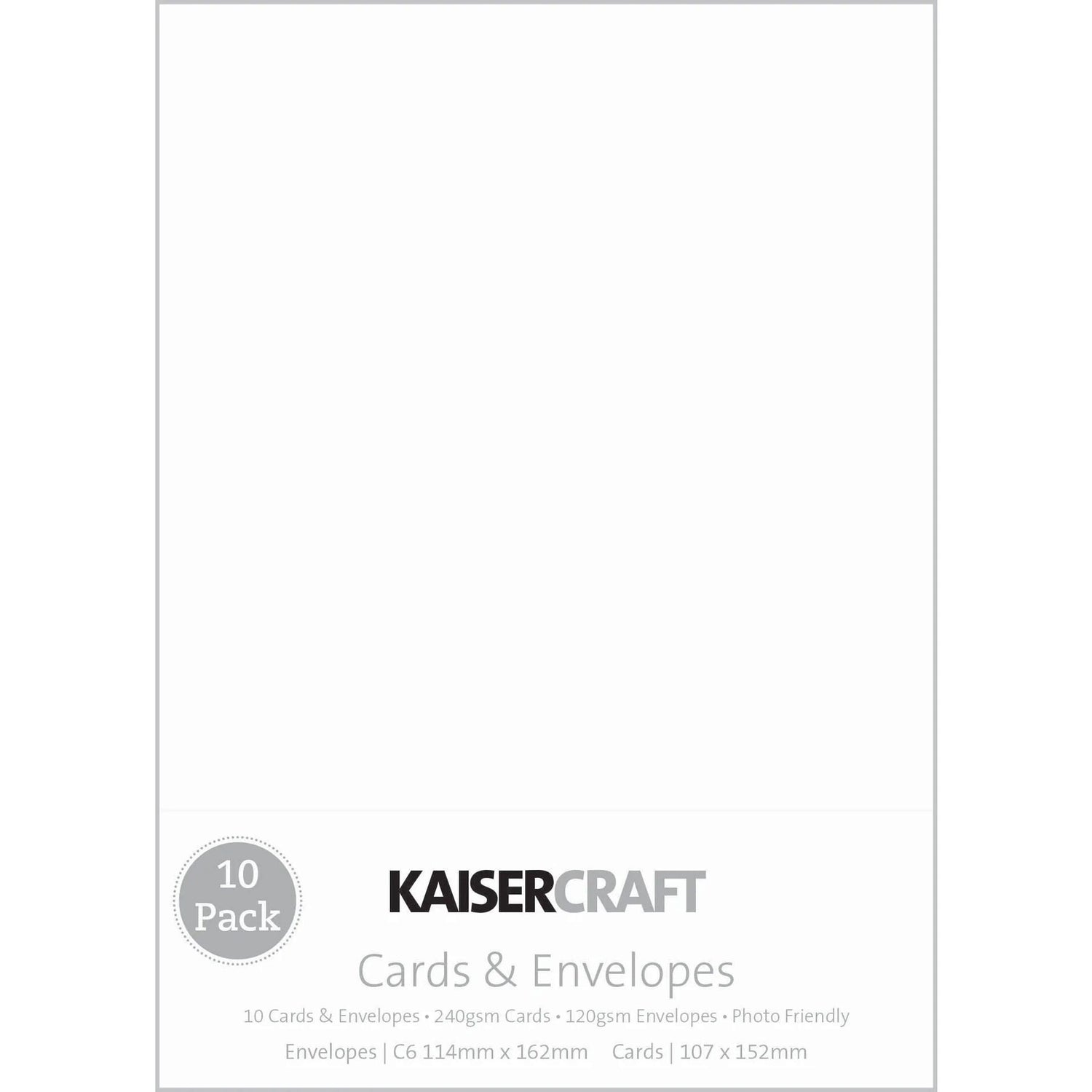 Kaisercraft Rectangle Cards & Envelopes - White