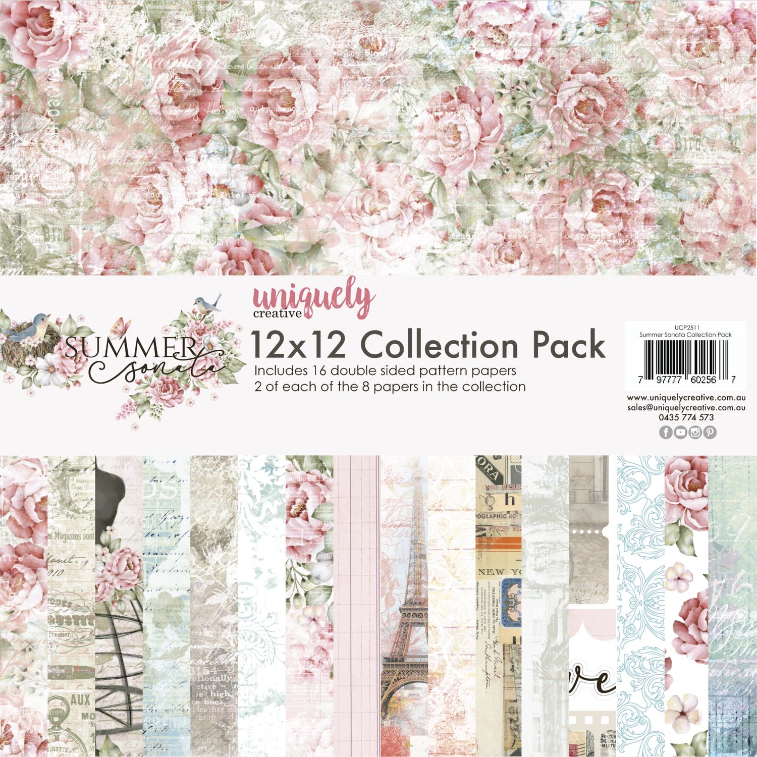 Uniquely Creative Summer Sonata 12x12" Collection Pack (16 papers)