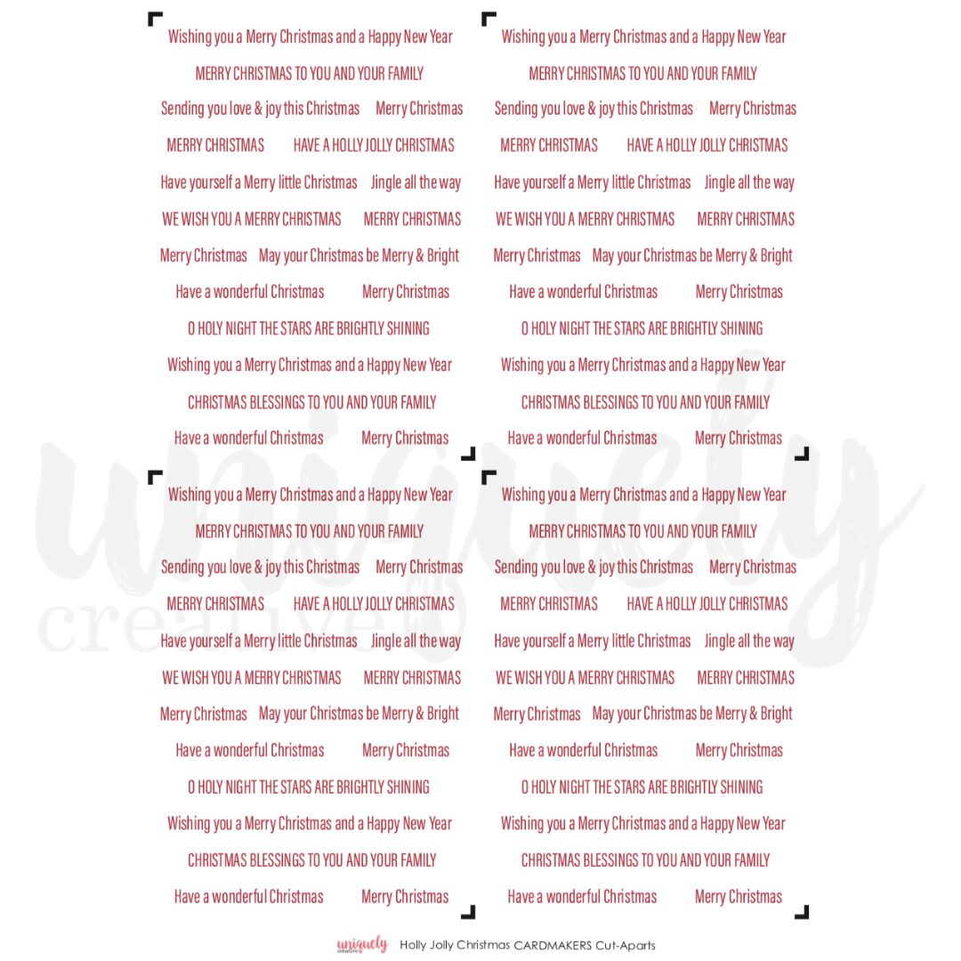 Uniquely Creative Cut-a-Part Sheet - Holly Jolly Christmas Title