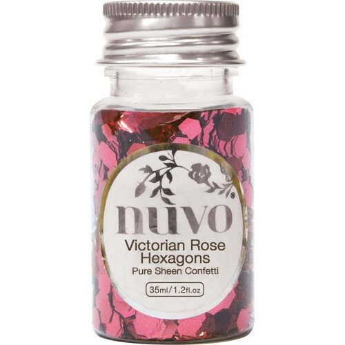 Nuvo - Pure Sheen Confetti - Victorian Rose Hexagons
