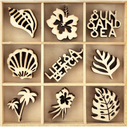Kaisercraft Wooden Flourish Pack - Life's a Beach