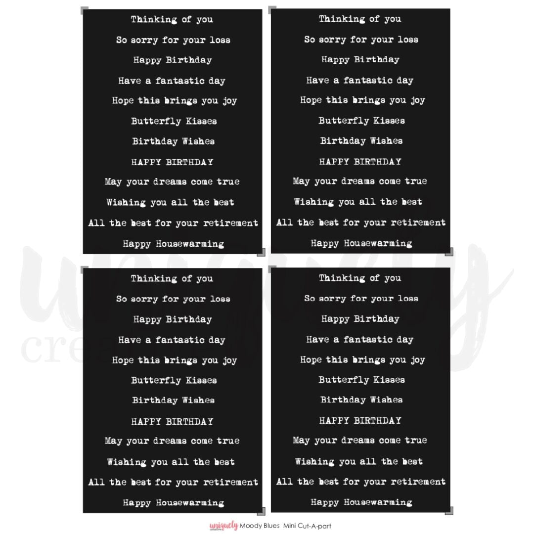 Uniquely Creative Cut-a-Part Mini Sheet - Moody Blues