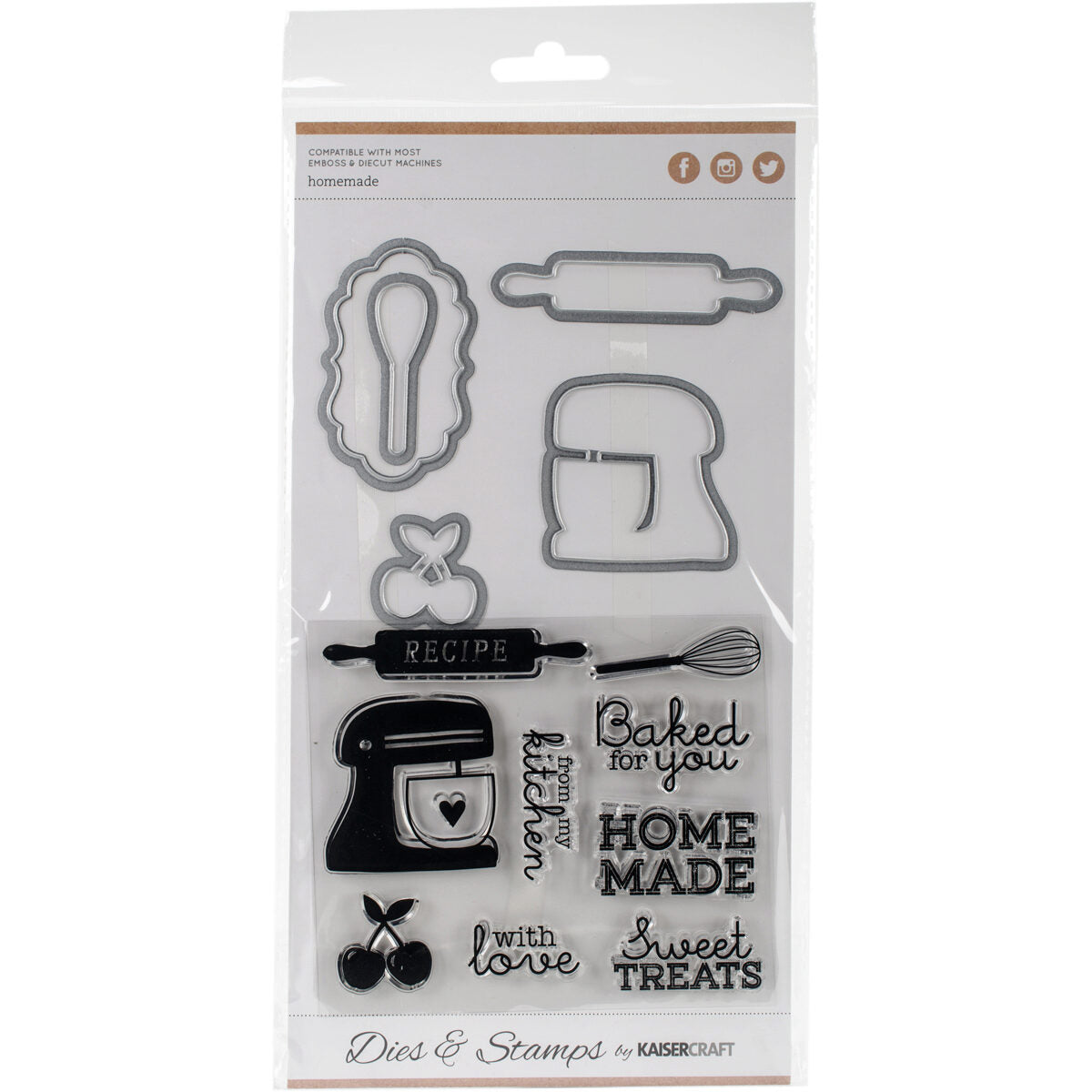 Kaisercraft Decorative Die & Stamp Set - Homemade