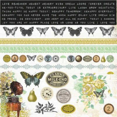 Kaisercraft 12x12" Sticker Sheet - Pickled Pear