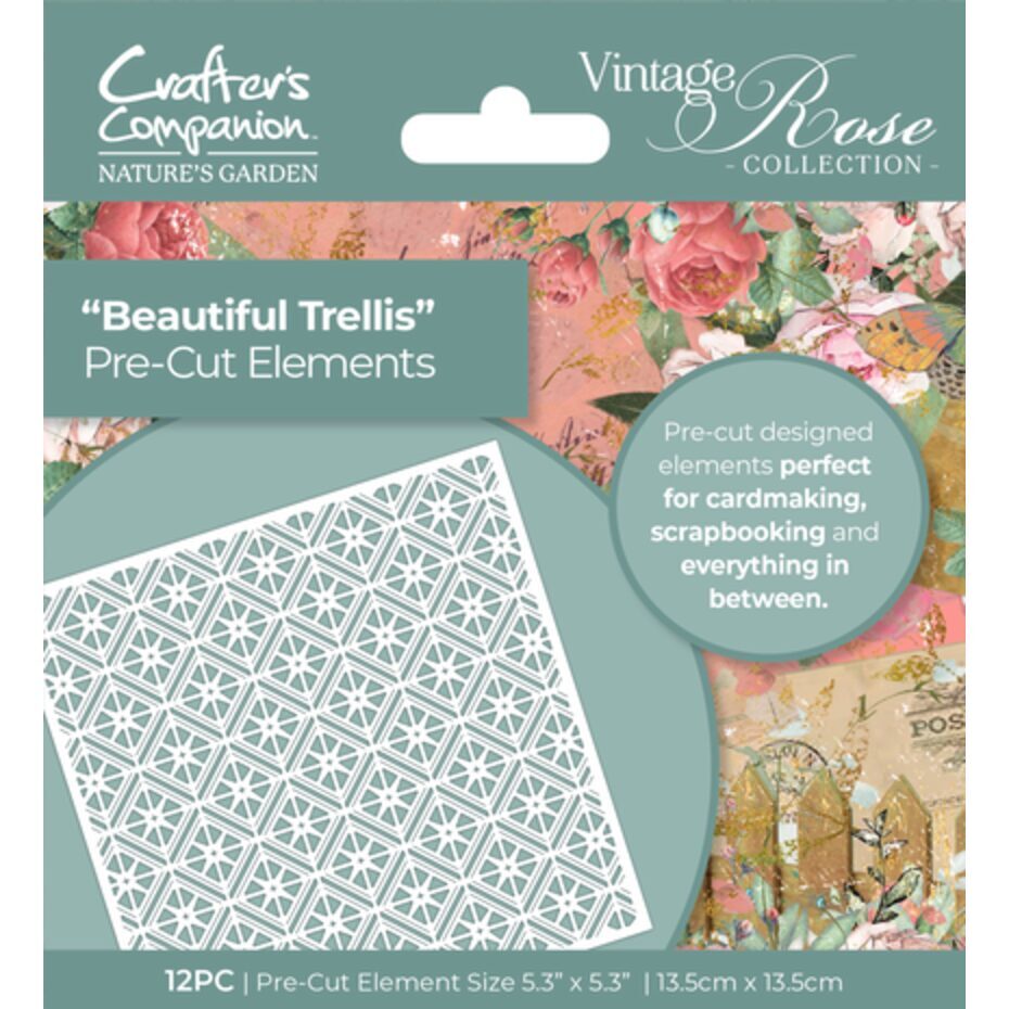 Crafter's Companion Vintage Rose Pre-cut Elements - Beautiful Trellis
