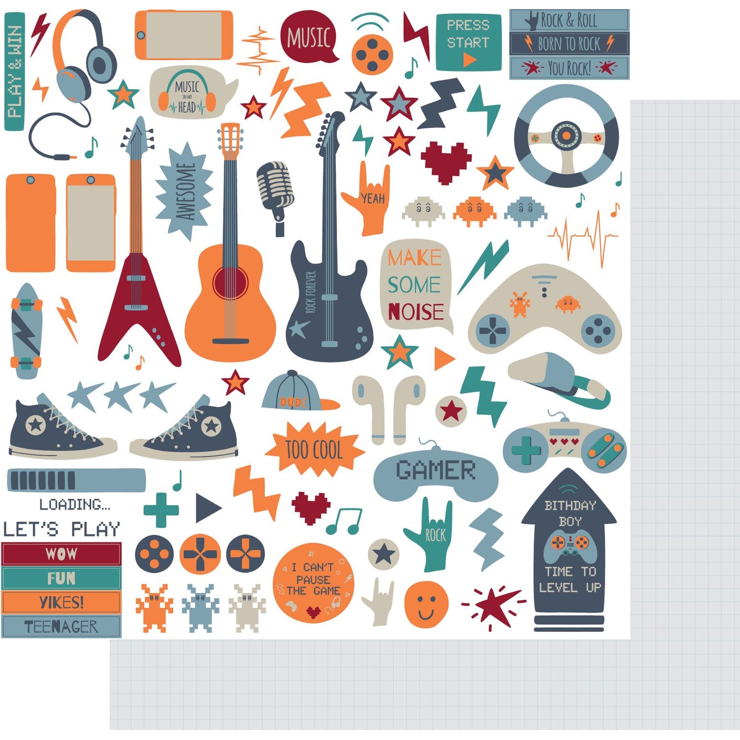 Uniquely Creative Teenager Spirit - Born to Rock Paper