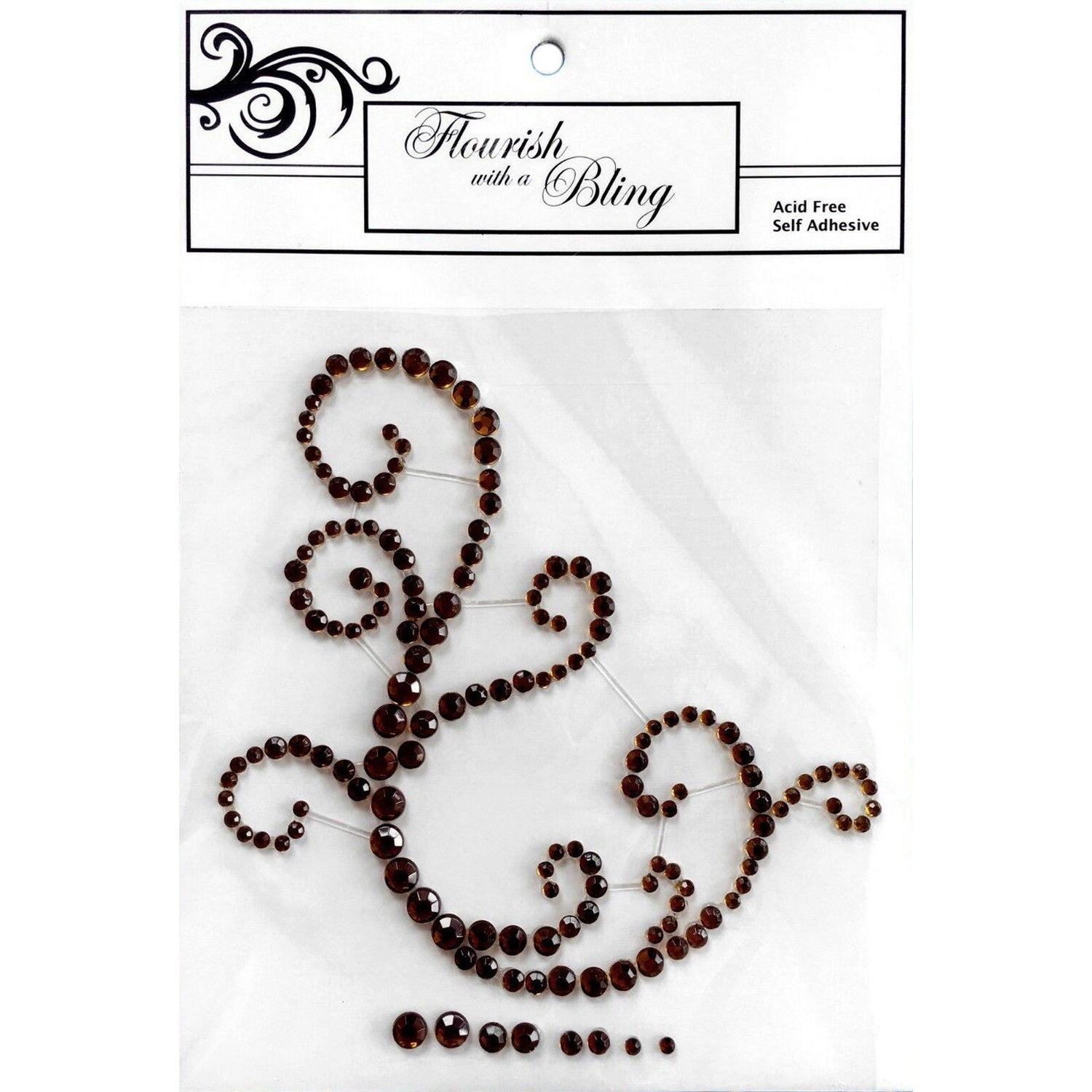 FWAB Elise Rhinestone Flourish - Antique Brown