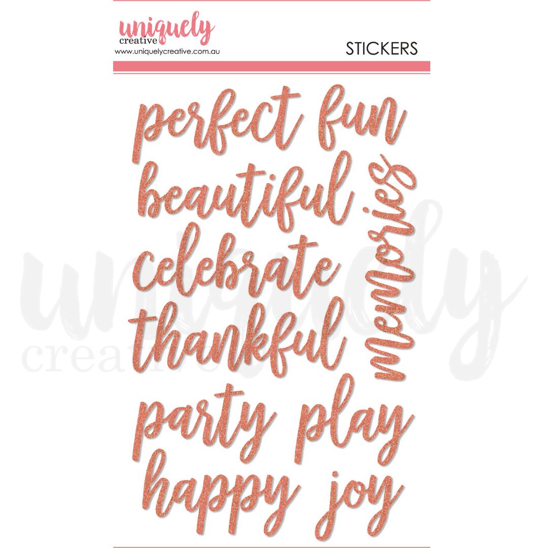 Uniquely Creative Title Stickers - Perfect - Rose Gold