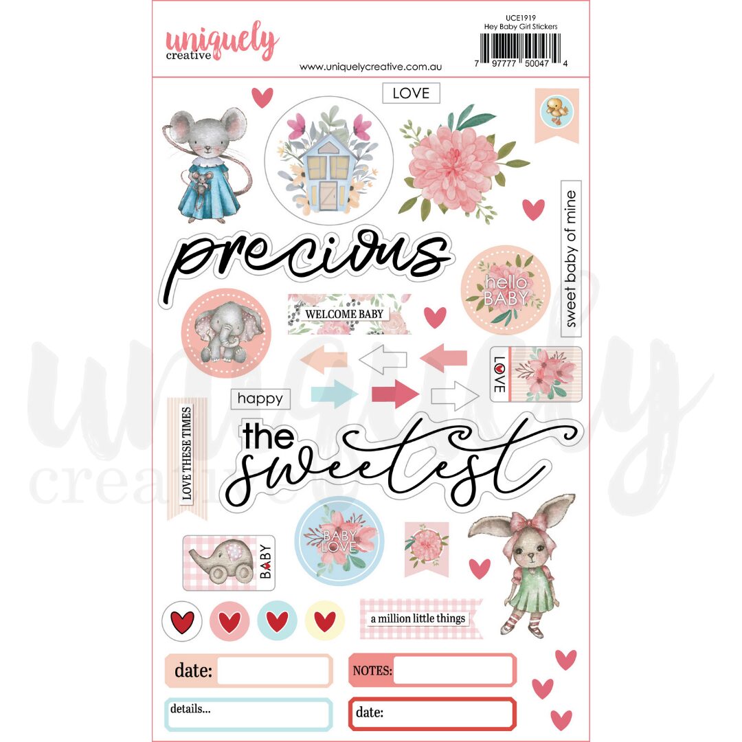 Uniquely Creative Hey Baby Girl Stickers