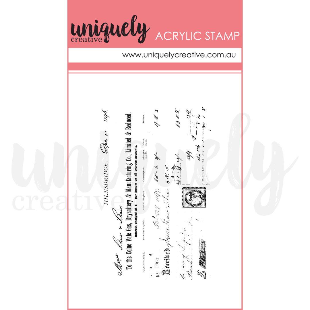 Uniquely Creative Mark Making Stamp - Vintage Receipt