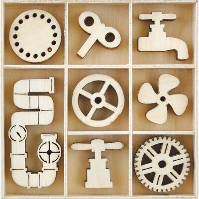 Kaisercraft Wooden Flourish Pack - Mechanisms