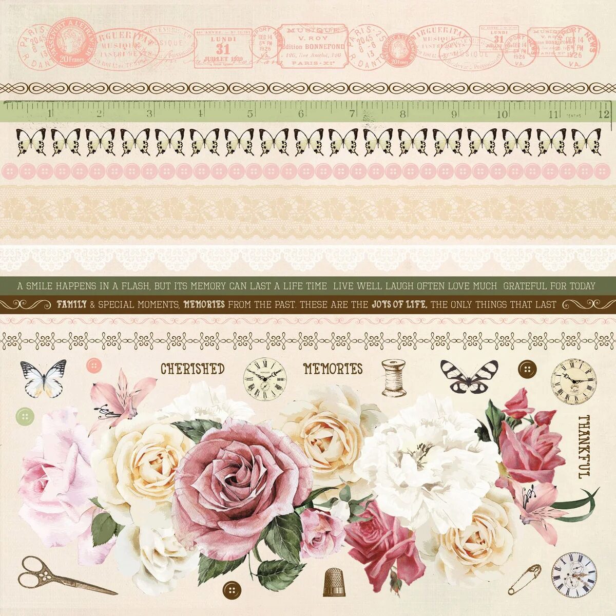 Kaisercraft 12x12" Sticker Sheet - Madamoiselle