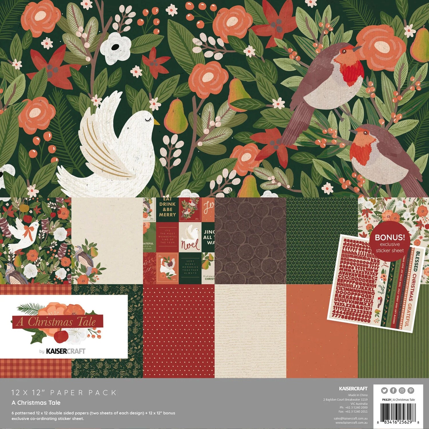 Kaisercraft A Christmas Tale - 12x12" Paper Pack (12 papers)