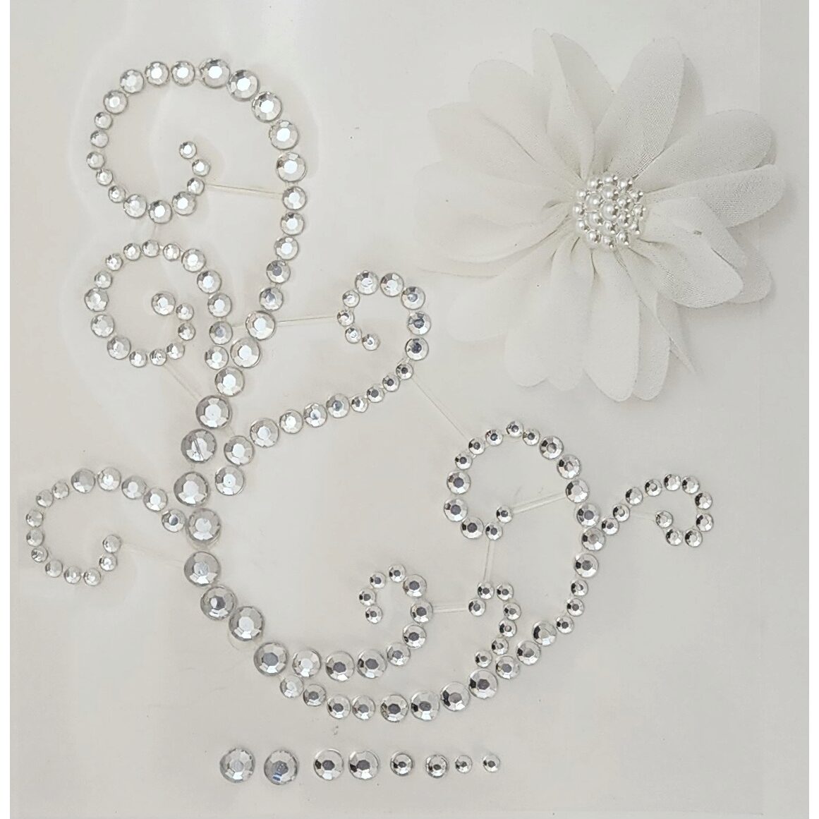 FWAB Rhinestone Flourish with White Flower