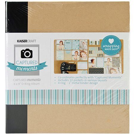 Kaisercraft 6x8" D Ring Album - Captured Moments (Black)