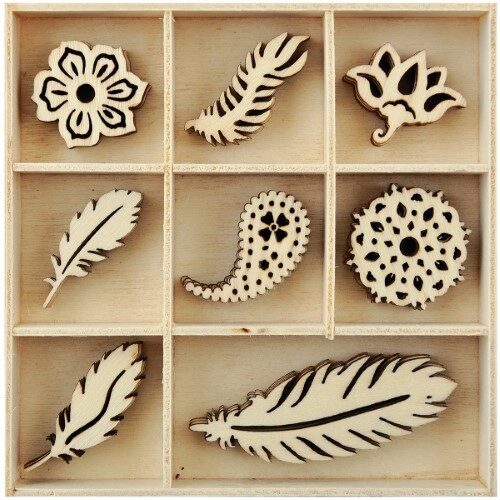 Kaisercraft Wooden Flourish Pack - Feather