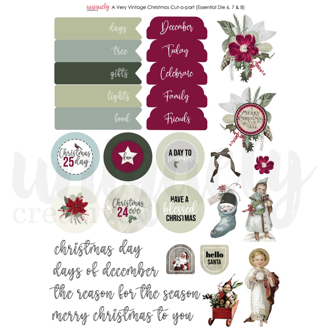 Uniquely Creative Cut-a-Part Sheet - A Very Vintage Christmas