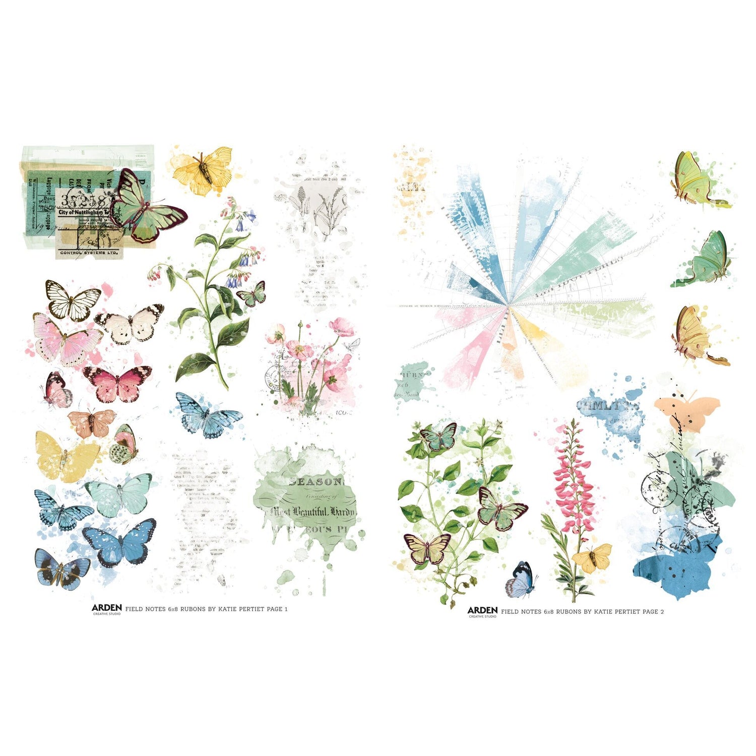 Arden Creative Studio Rub-On Transfer Set -  Field Notes