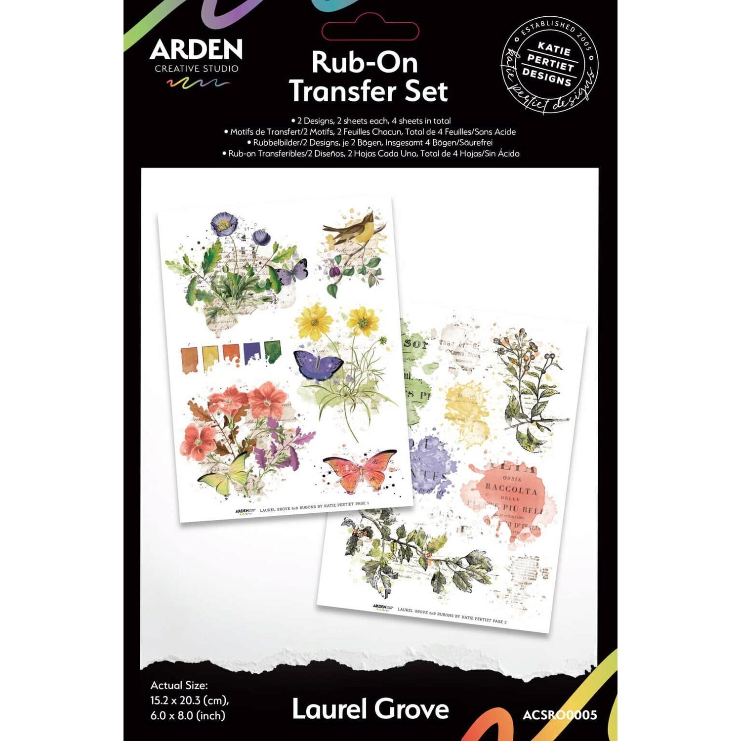 Arden Creative Studio Rub-On Transfer Set -  Laurel Grove
