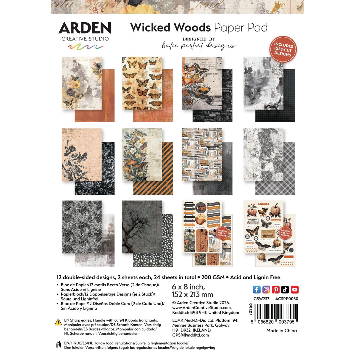 Arden Creative Studio Paper Pad 6x8" -  Wicked Woods