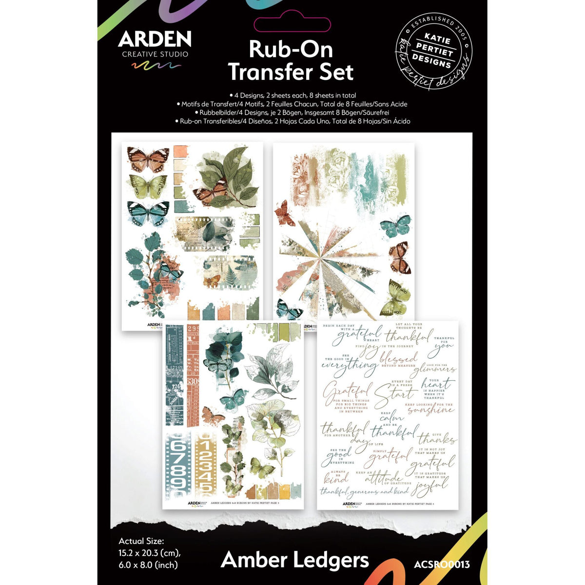 Arden Creative Studio Rub-On Transfer Set - Amber Ledgers