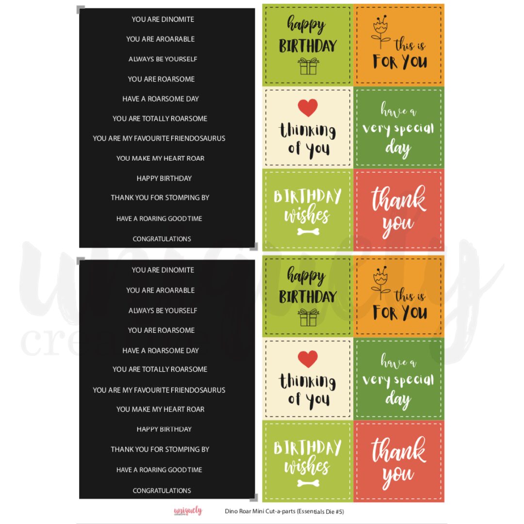 Uniquely Creative Cut-a-Part Mini Sheet - Dino Roar