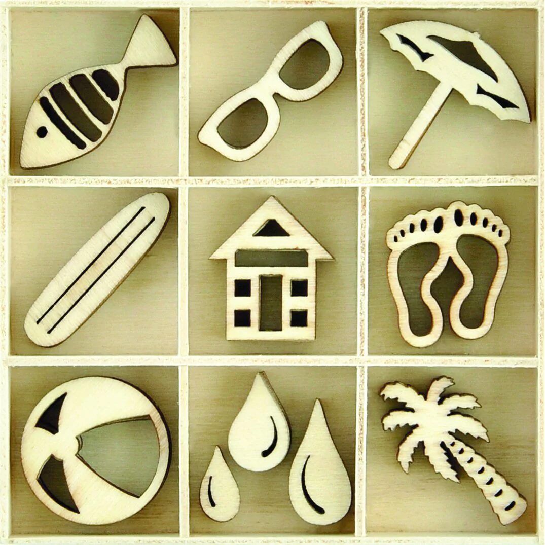 Kaisercraft Wooden Flourish Pack - Summertime