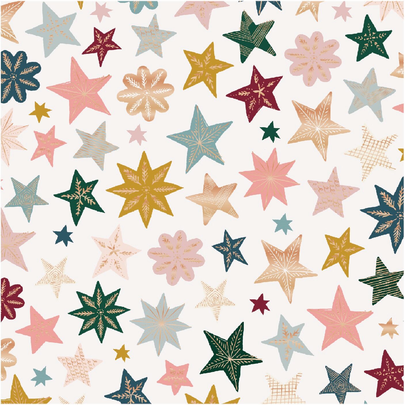 American Crafts Joyous Paper - Snowflake - Foil on Cardstock