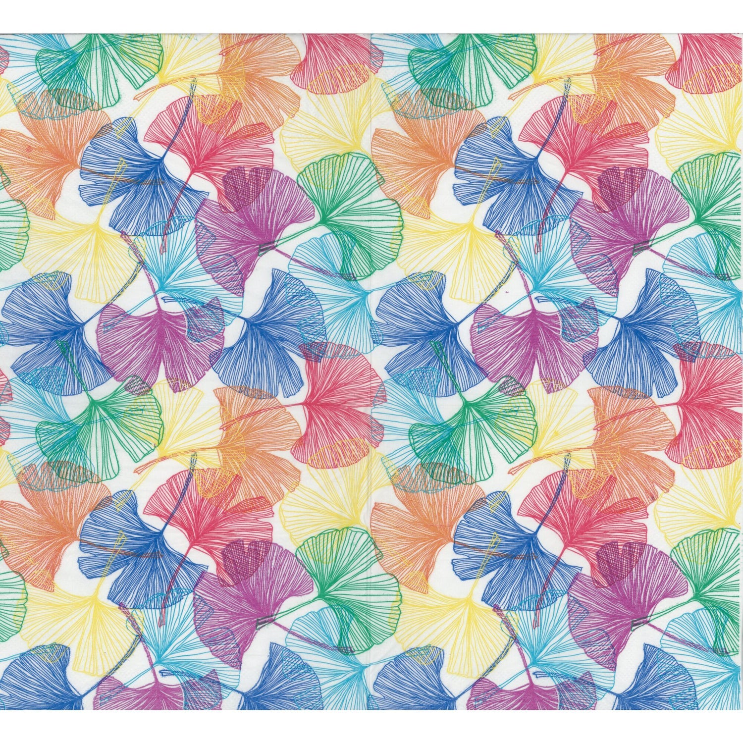 Accent Napkin/Serviette - Multi-colour Sketched Fronds