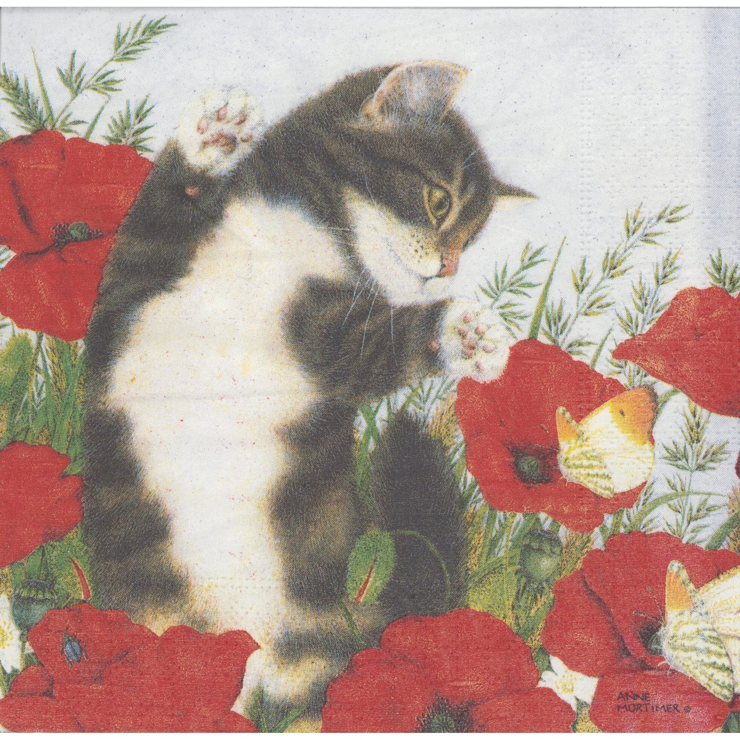 Unbranded Napkin/Serviette - Anne Mortimer-Poppies