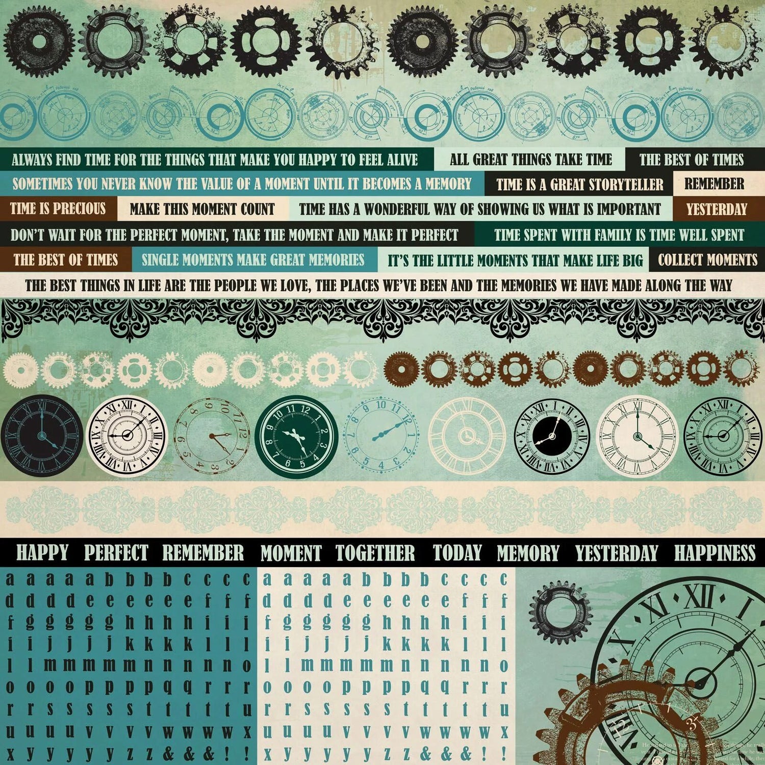 Kaisercraft 12x12" Sticker Sheet - Time Machine