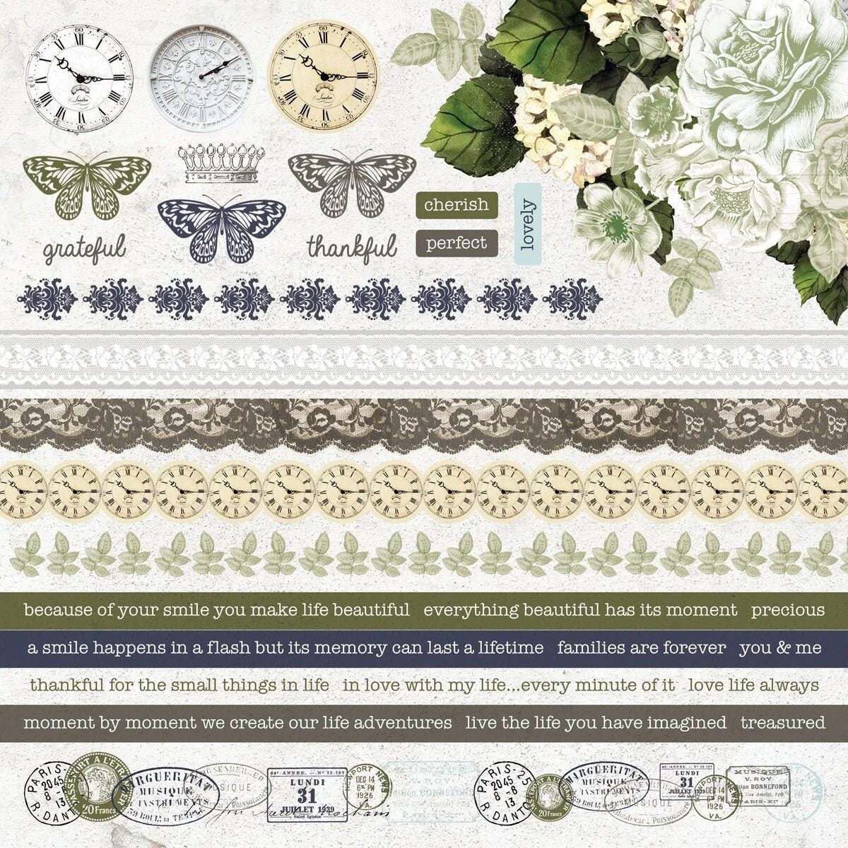 Kaisercraft 12x12" Sticker Sheet - Provincial