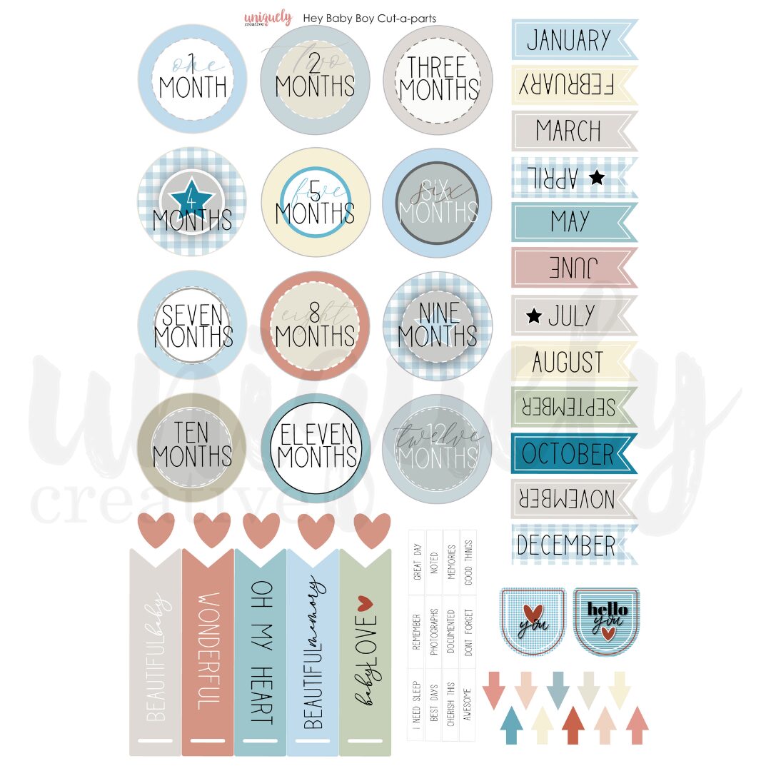 Uniquely Creative Cut-a-Part Sheet - Hey Baby Boy
