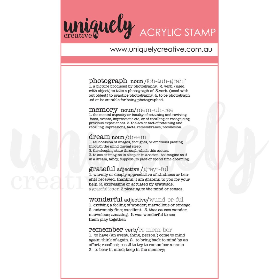 Uniquely Creative Mark Making Stamp - Scrapbooking Definitions